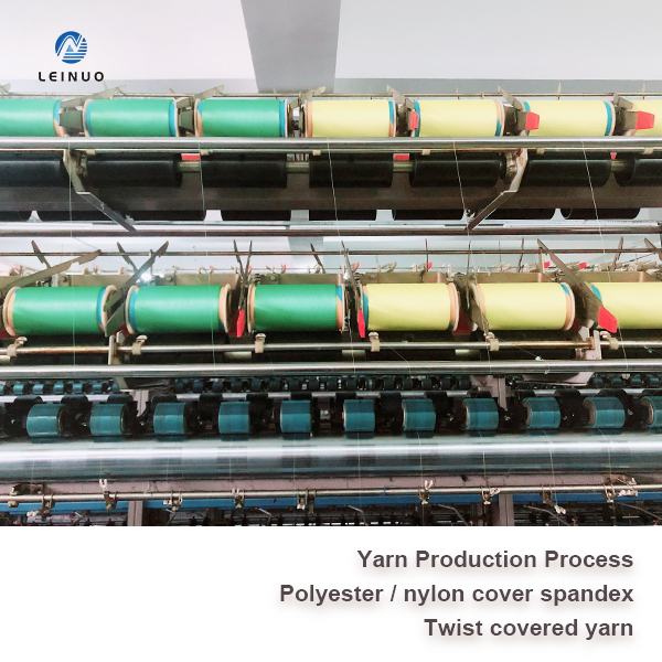 Spandèks Polyester kouvri fil pou kasèt twal elastik